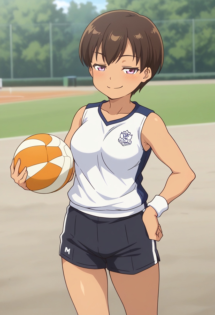 bcmatemokm,  dark brown hair,  very short hair on Tensor.Art