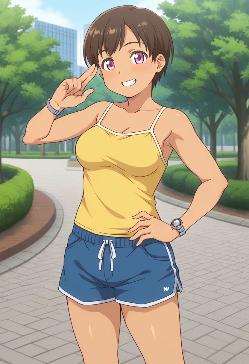 bcmatemokm,  dark brown hair,  very short hair on Tensor.Art