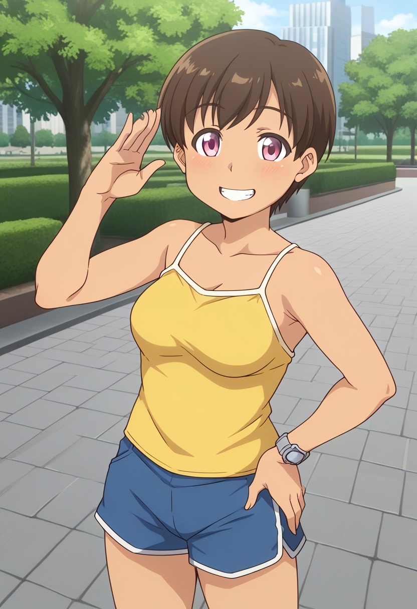 bcmatemokm,  dark brown hair,  very short hair on Tensor.Art