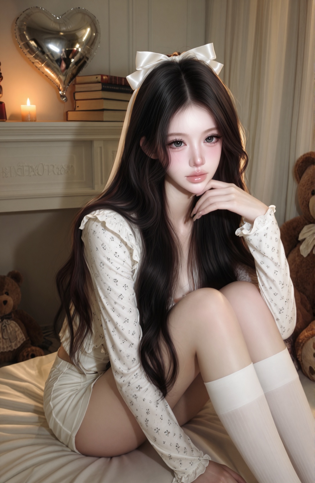 Semi-realistic cinematic portrait,  painterly digital art style verging on photorealism,  warm dim indoor room on Tensor.Art