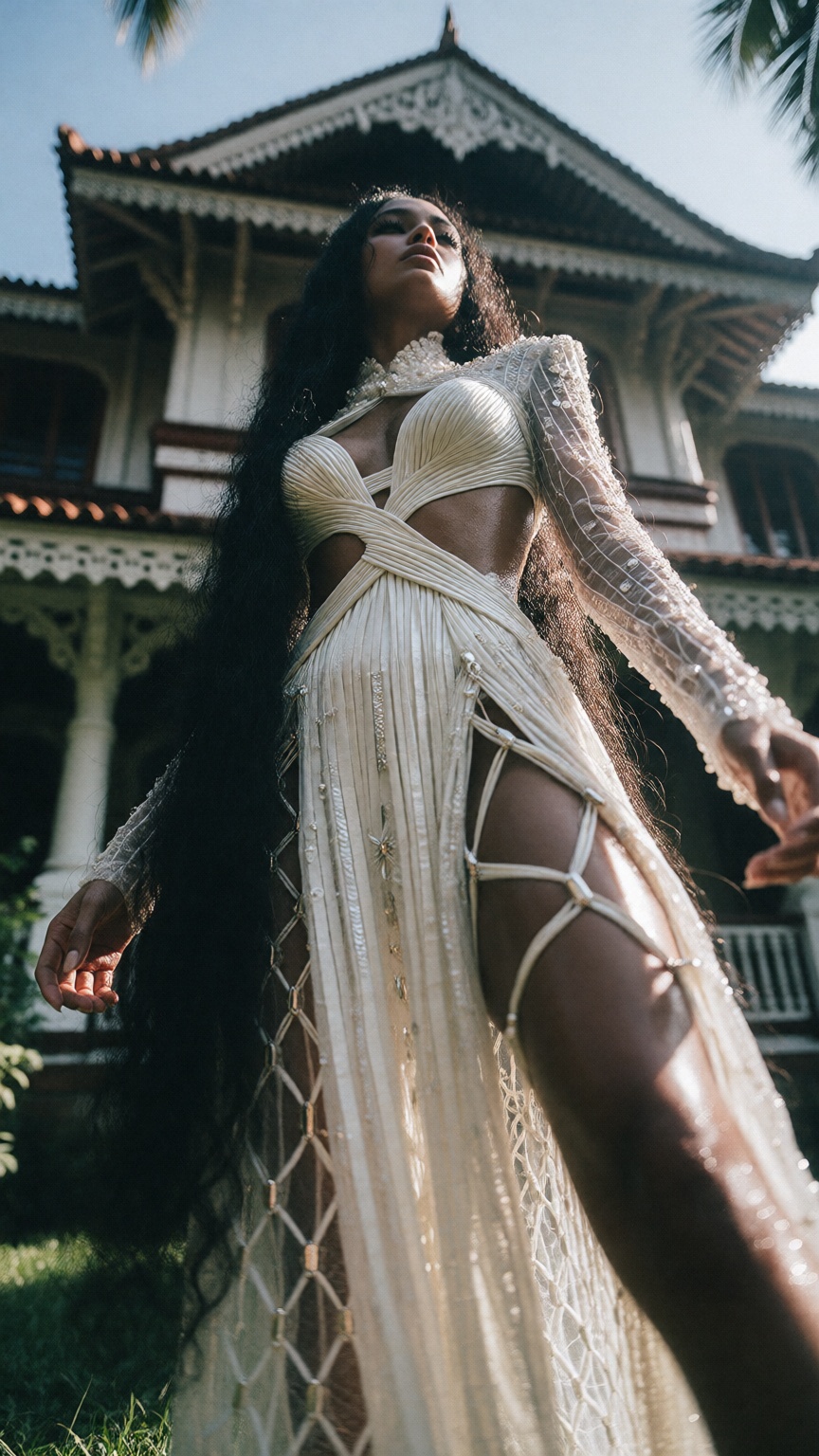 Low angle A mallu woman,  hourglass figure,  perfect body structure on Tensor.Art