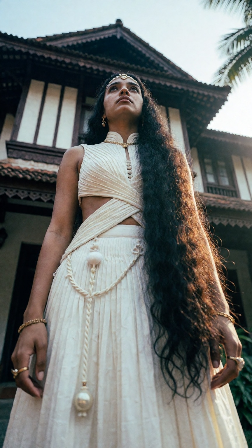 Low angle A mallu woman,  hourglass figure,  perfect body structure on Tensor.Art