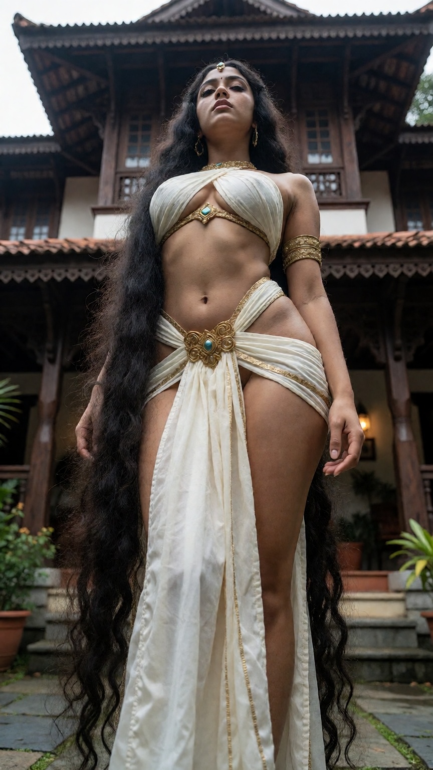 Low angle A mallu woman,  hourglass figure,  perfect body structure on Tensor.Art