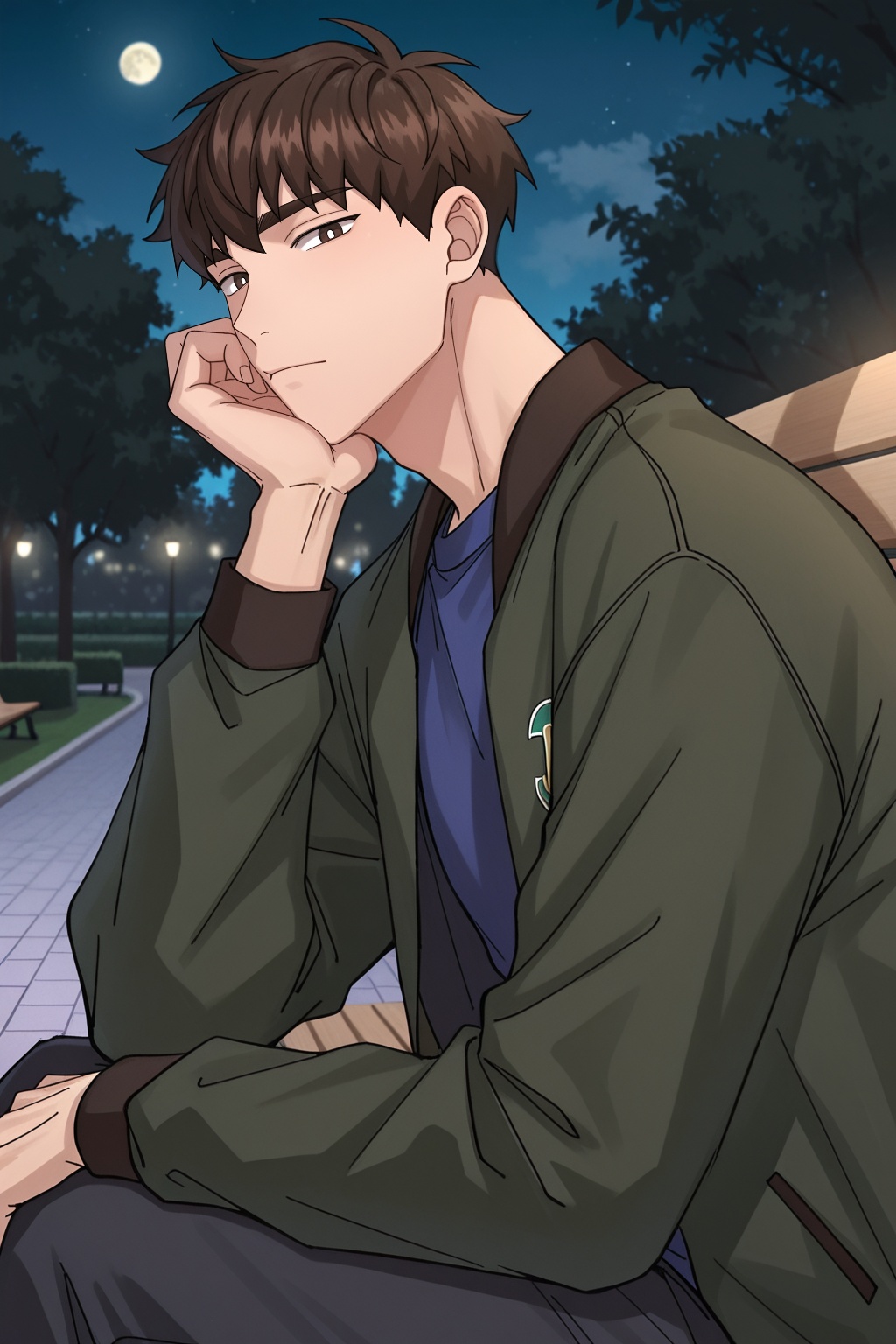 male focus,  1boy,  moon sol on Tensor.Art