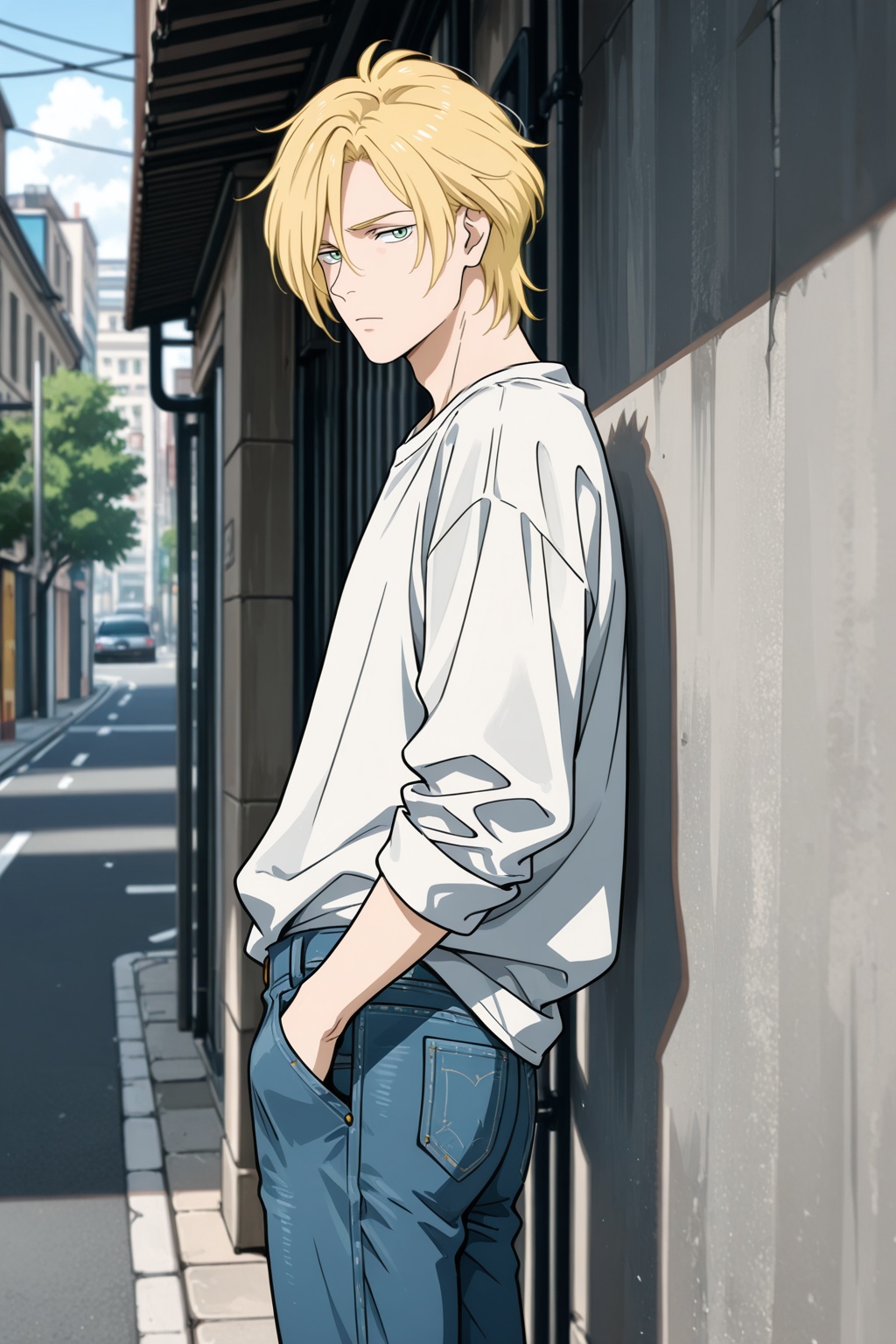 male focus,  1boy,  ash lynx on Tensor.Art