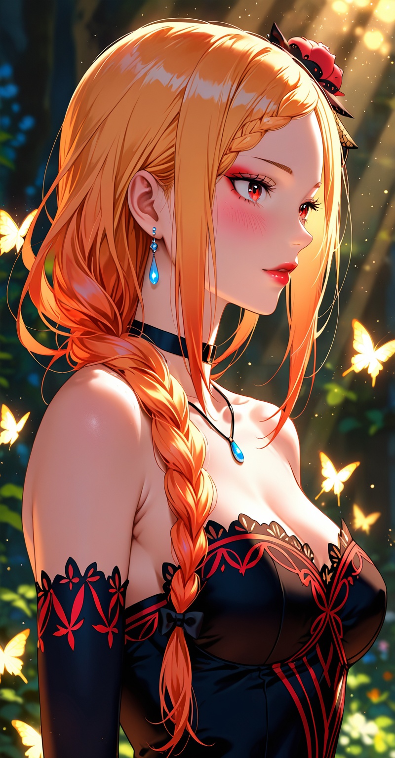 ((Emphasize a blend of anime aesthetics with painterly digital rendering techniques)),  the use of light and shadow create...