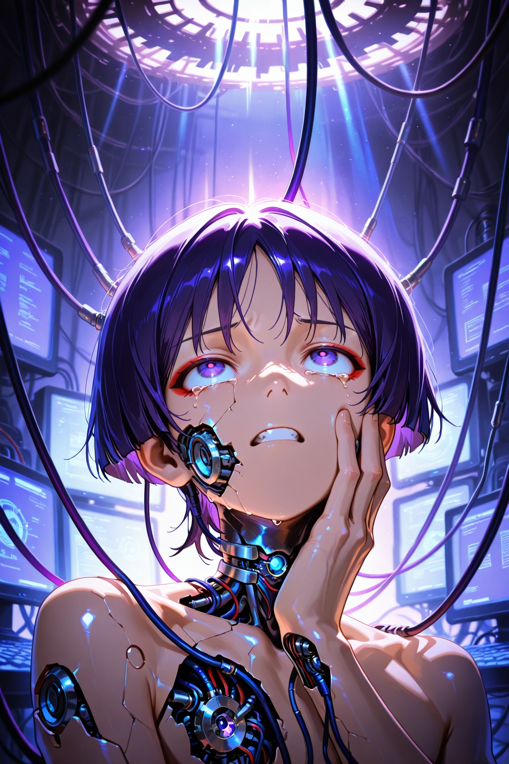 cybernetic robot 1boy,  solo,  nude portrait on Tensor.Art
