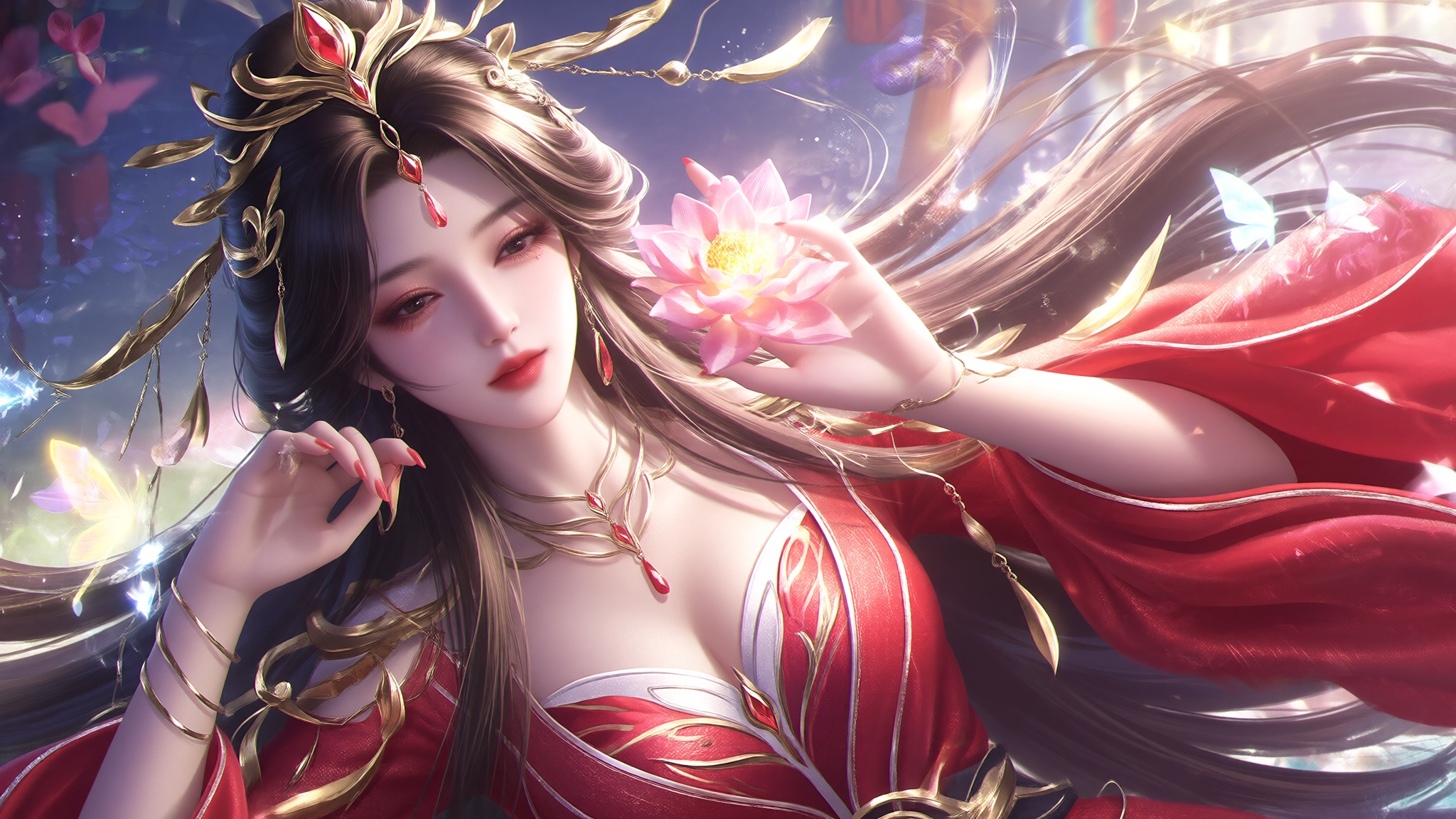 zxz,  xian,  A high-fidelity digital illustration of Medusa Queen (Cai Lin) from "Battle Through the Heavens" on Tensor.Art