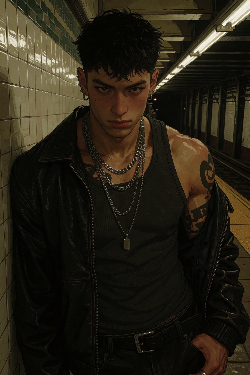 highres,  absurdres,  @4**0D4YX A muscular young man with short on Tensor.Art