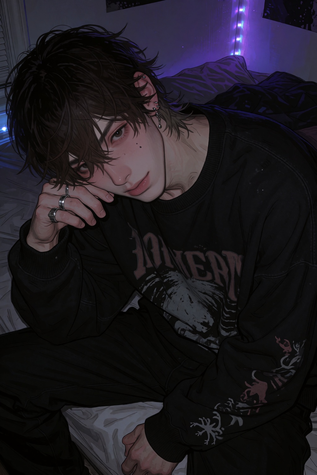 highres,  absurdres,  @4**0D4YX A slender young man with tousled on Tensor.Art