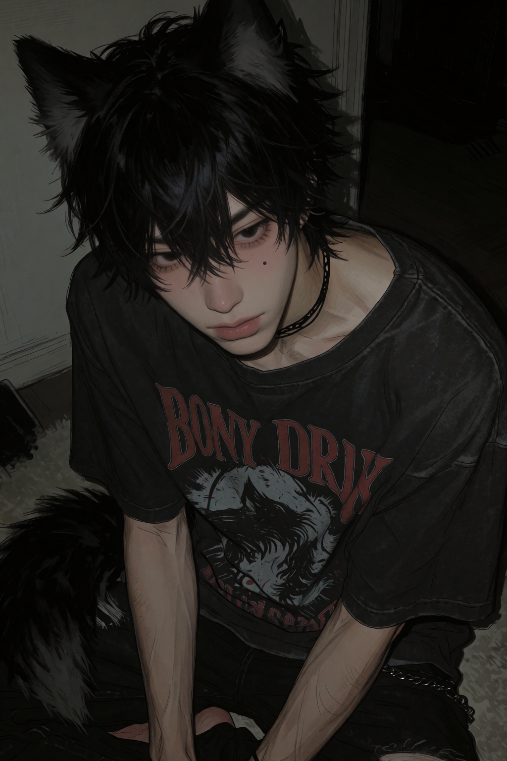 highres,  absurdres,  @4**0D4YX 9. A young man with tousled on Tensor.Art