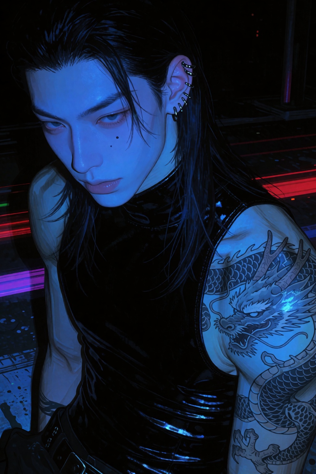 highres,  absurdres,  @4**0D4YX A young man with long on Tensor.Art