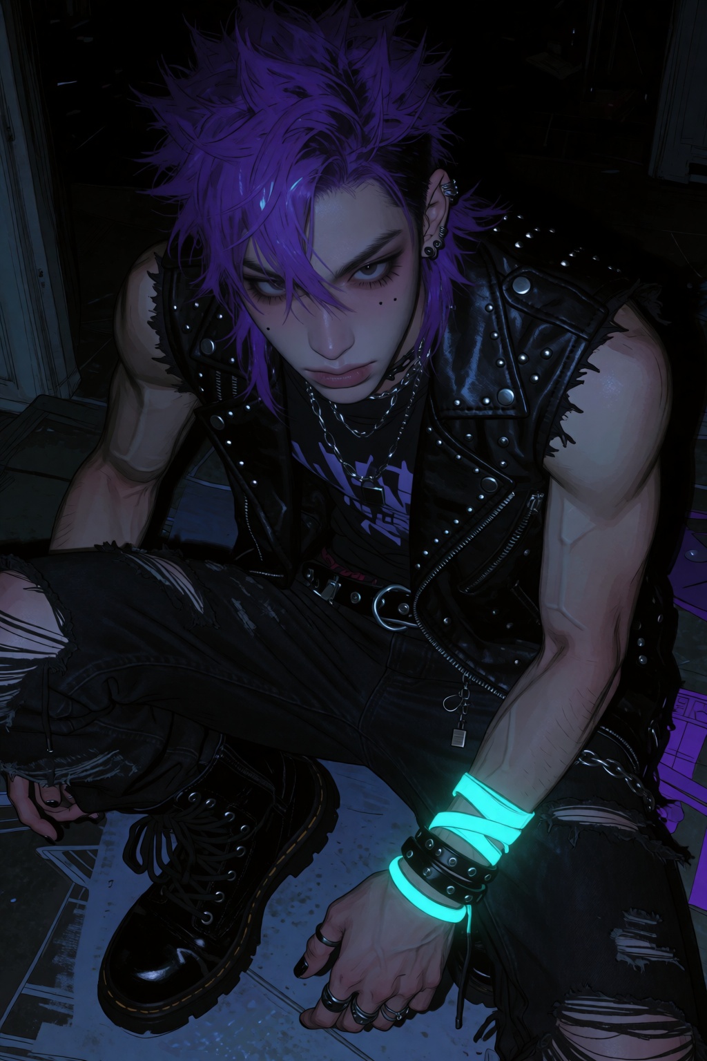 highres,  absurdres,  @4**0D4YX 5. A young man with spiky on Tensor.Art
