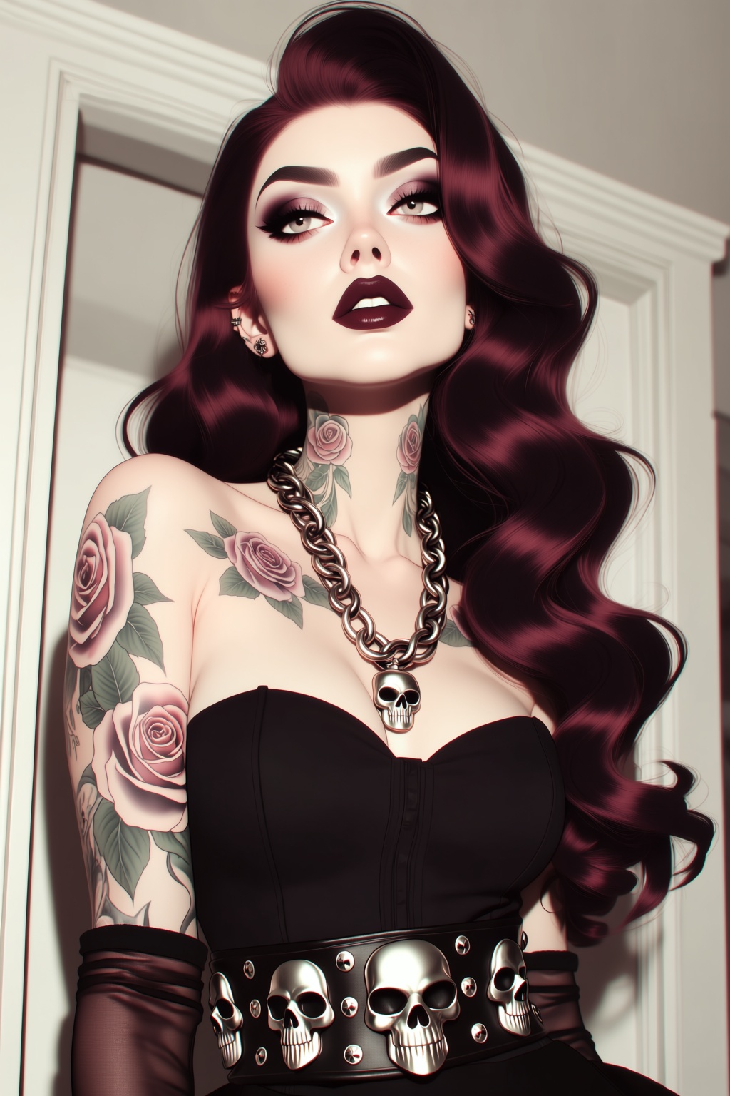 highres,  absurdres,  @B3R1THRX A woman with voluminous on Tensor.Art