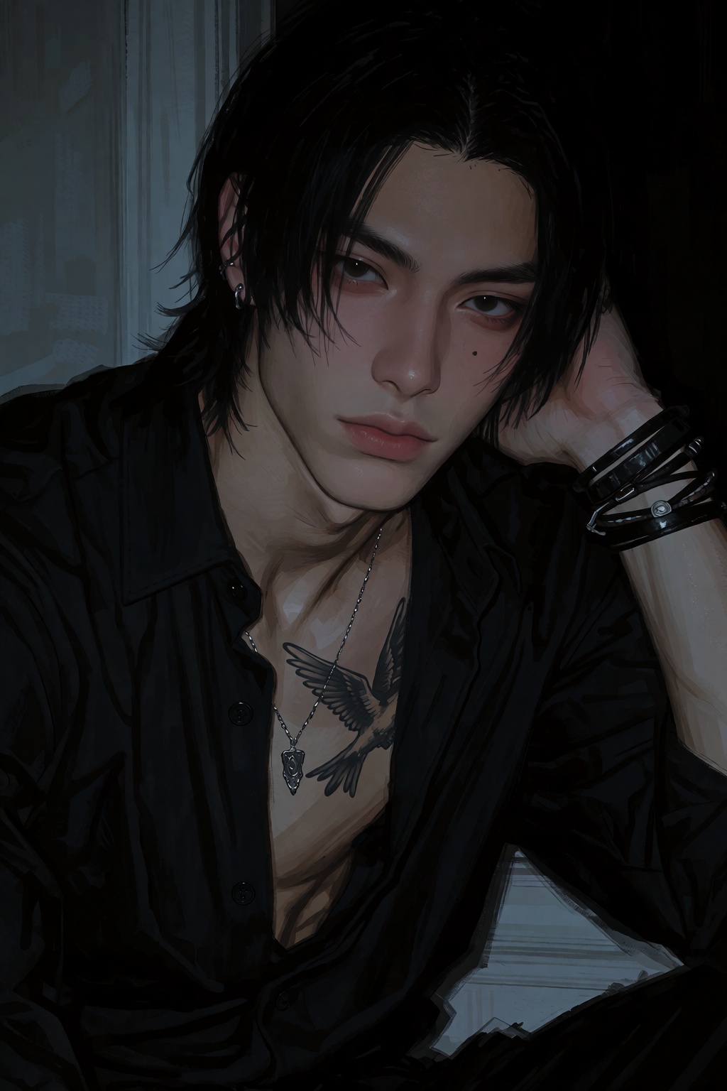 highres,  absurdres,  @4**0D4YX 14. A young man with straight on Tensor.Art