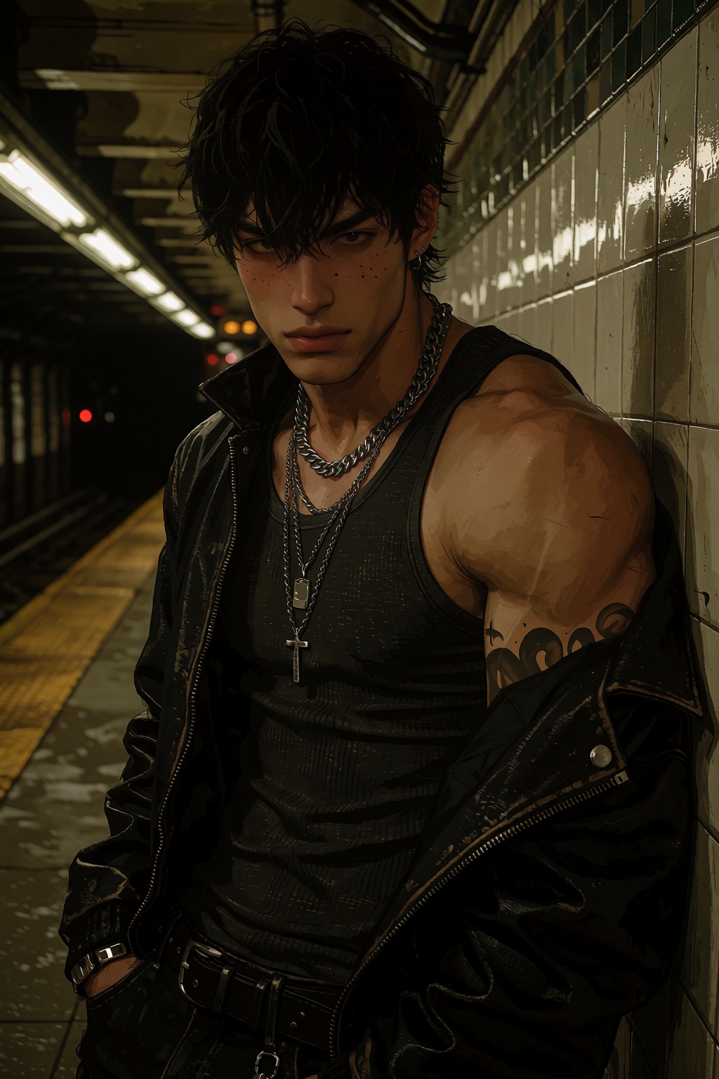 highres,  absurdres,  @4**0D4YX A muscular young man with short on Tensor.Art