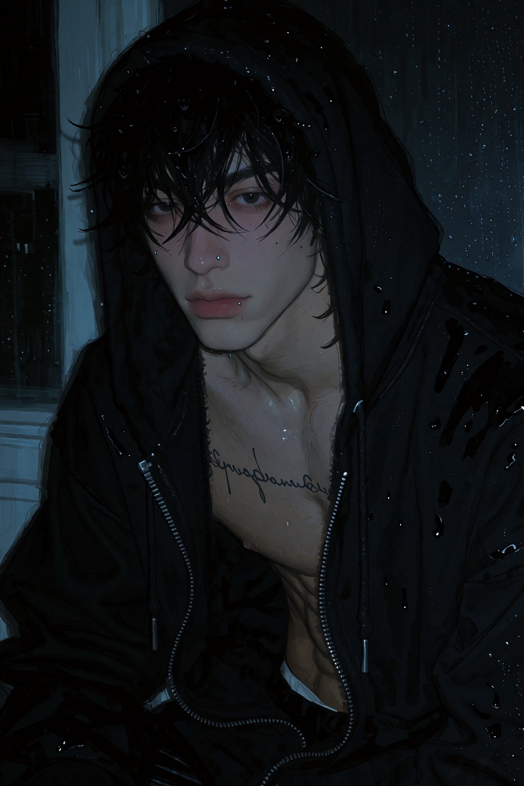 highres,  absurdres,  @4**0D4YX A young man with wet on Tensor.Art