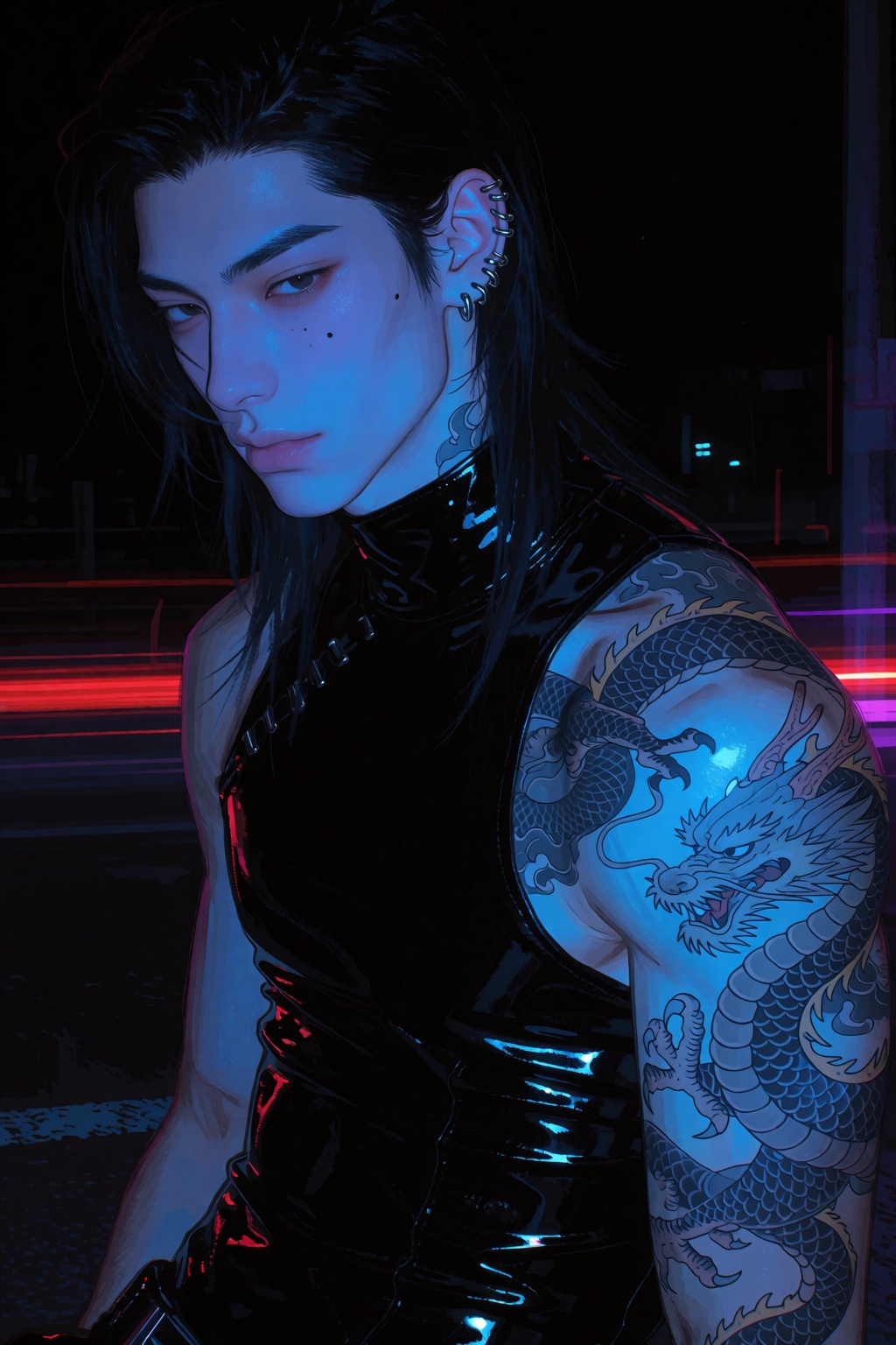 highres,  absurdres,  @4**0D4YX A young man with long on Tensor.Art