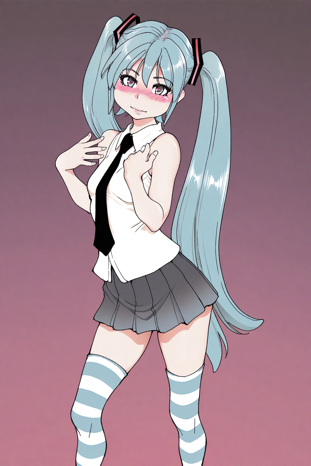 (OkinaArt),  1girl,  hatsune miku on Tensor.Art