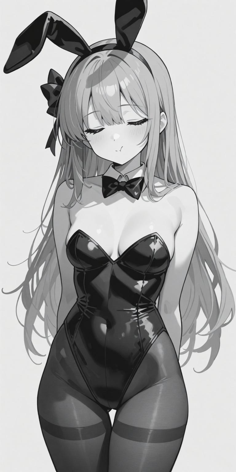 playboy bunny,  long hair,  bow on Tensor.Art