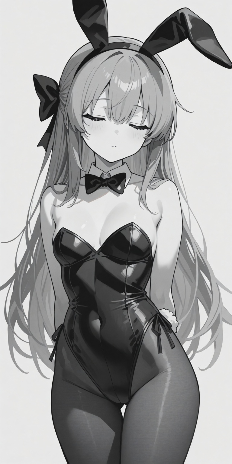playboy bunny,  long hair,  bow on Tensor.Art