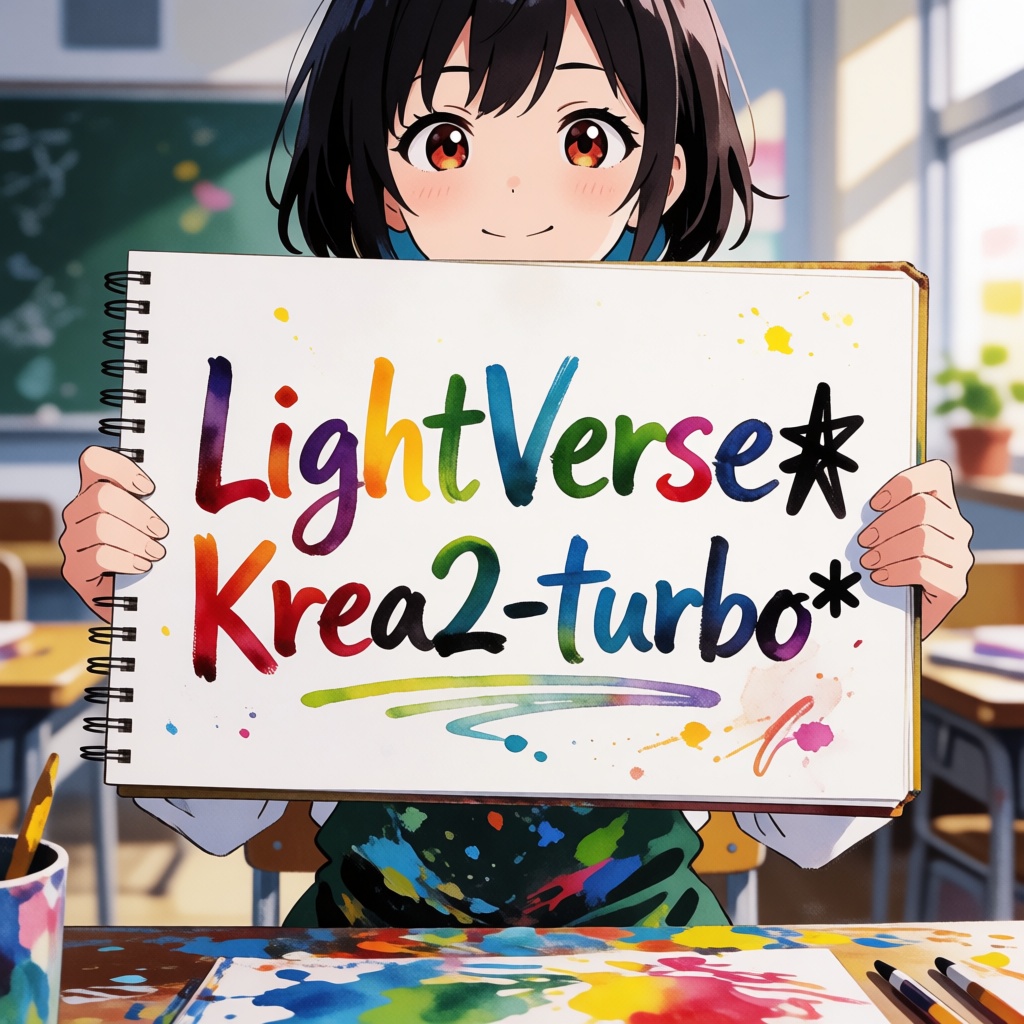 1girl,  anime style,  holding up a large open white sketchbook in front of chest on Tensor.Art