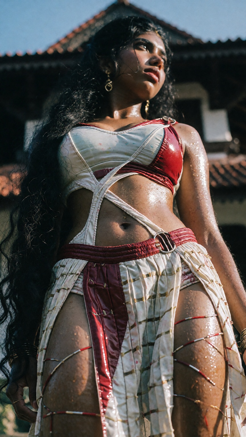 Low angle A mallu woman,  hourglass figure,  perfect body structure on Tensor.Art