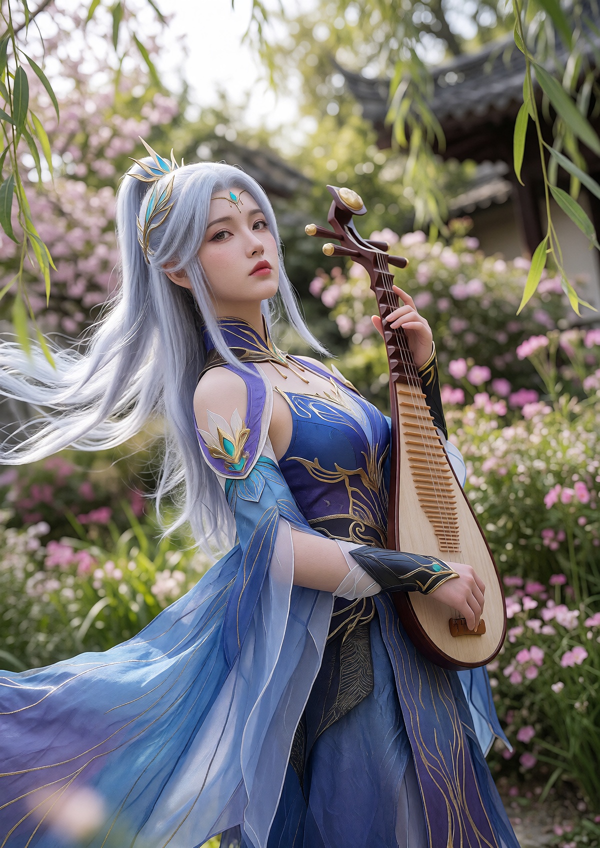 A Princess with fair porcelain skin,  delicate facial features,  subtle forehead ornamentation on Tensor.Art