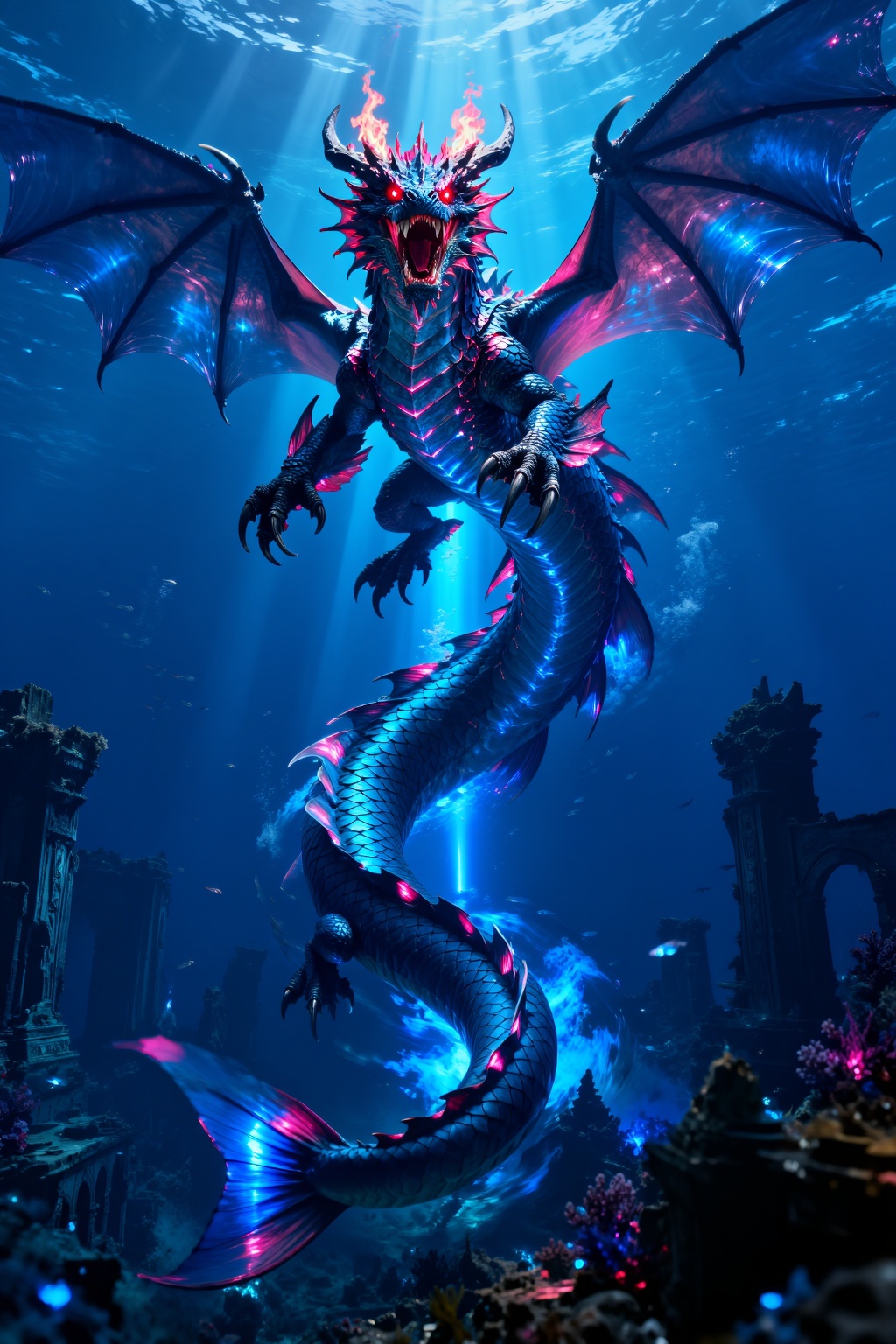 abyssal_seadragon_v2,  full body,  underwater on Tensor.Art