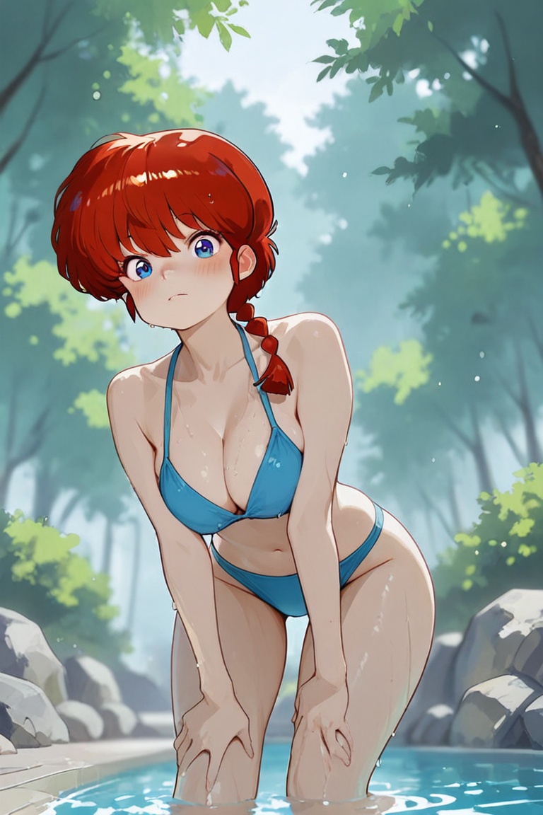 Ranma-chan,  blue eyes,  purple eyeshadow on Tensor.Art