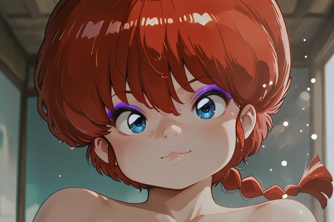 Ranma-chan,  blue eyes,  purple eyeshadow on Tensor.Art