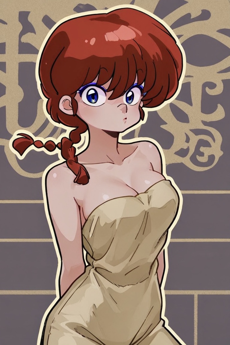 Ranma-chan,  blue eyes,  purple eyeshadow on Tensor.Art