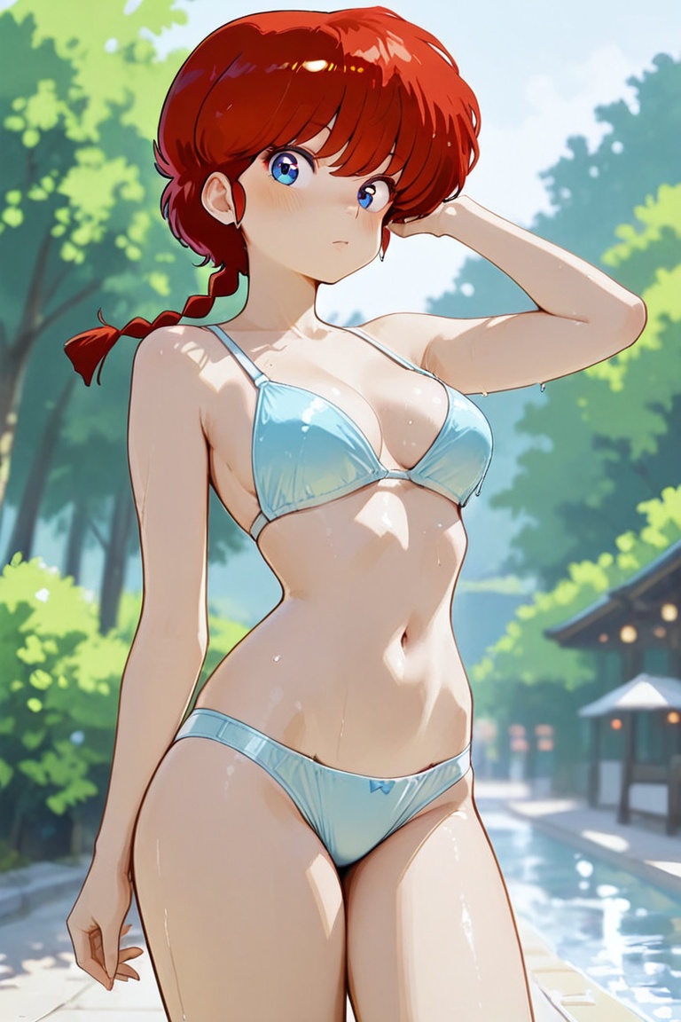 Ranma-chan,  blue eyes,  purple eyeshadow on Tensor.Art