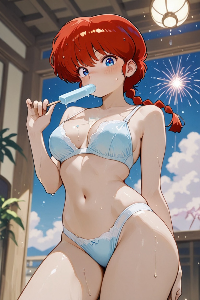 Ranma-chan,  blue eyes,  purple eyeshadow on Tensor.Art
