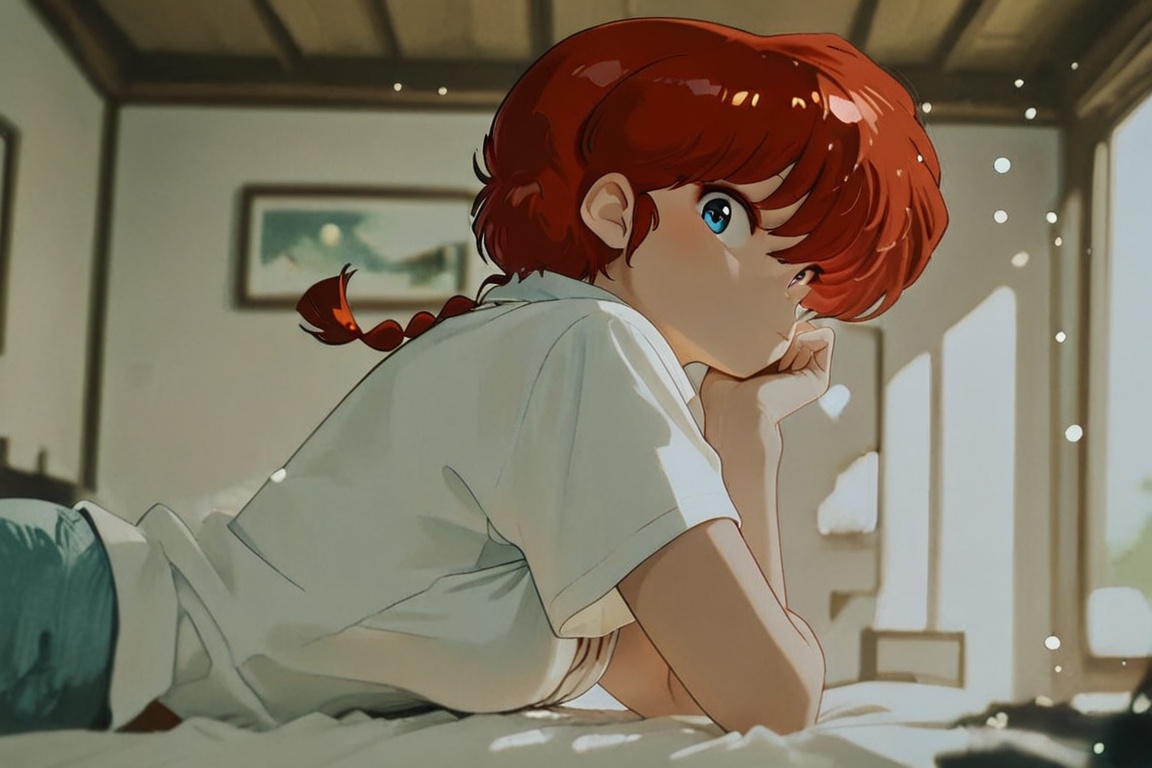 Ranma-chan,  blue eyes,  purple eyeshadow on Tensor.Art