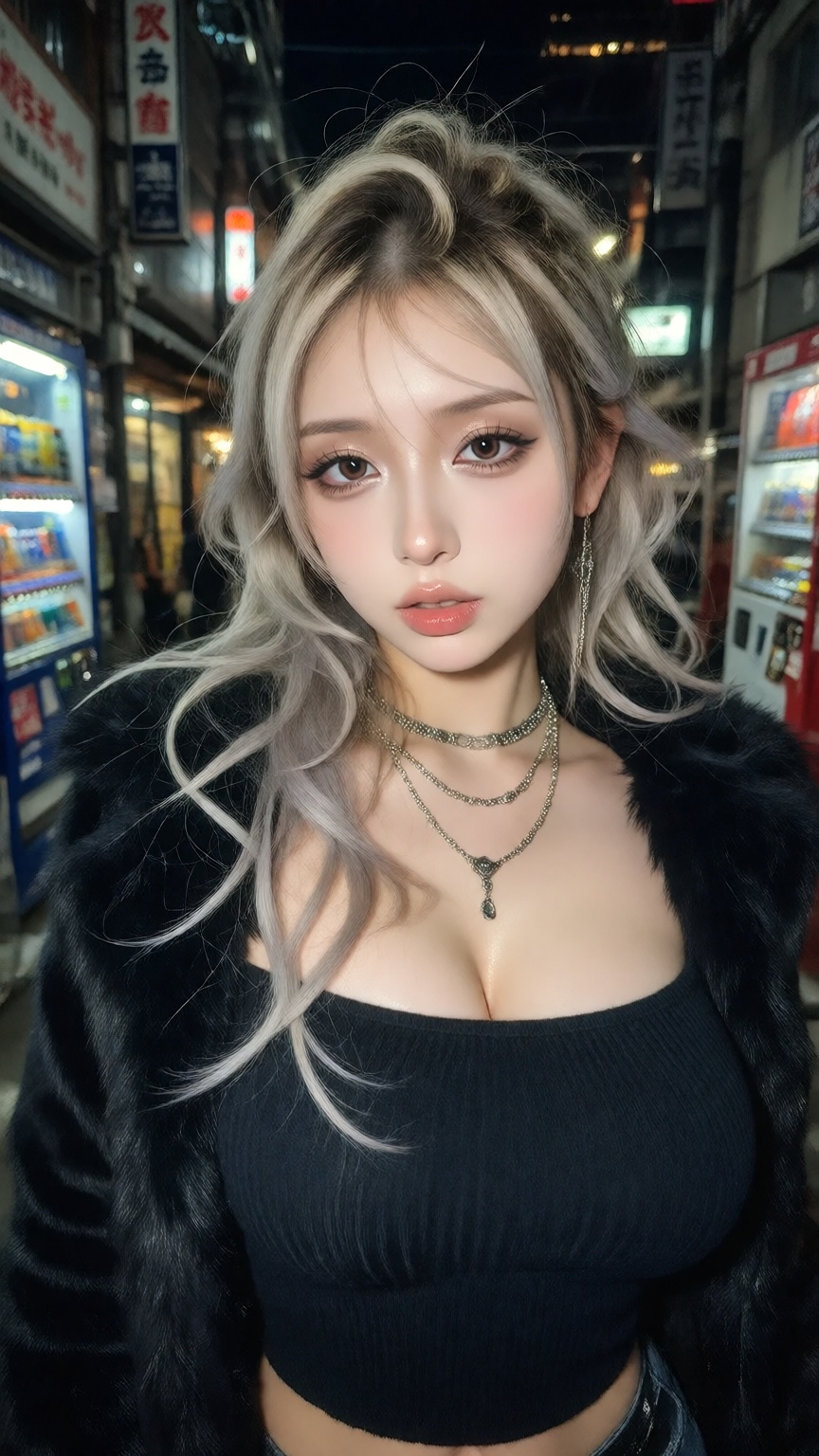 Transform this image into an Onegyaru (オネギャル,  mature glamorous gyaru) style photograph. CRITICAL RULES — DO NOT CHANGE: K...