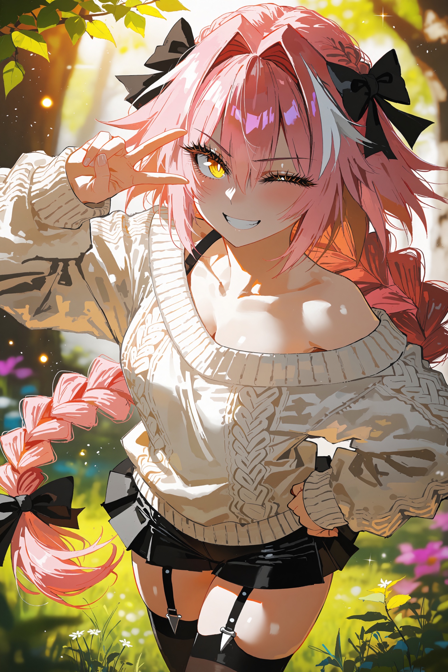 A breathtakingly cute,  playful,  and alluring depiction of Astolfo from Fate/Apocrypha. He has stunning on Tensor.Art