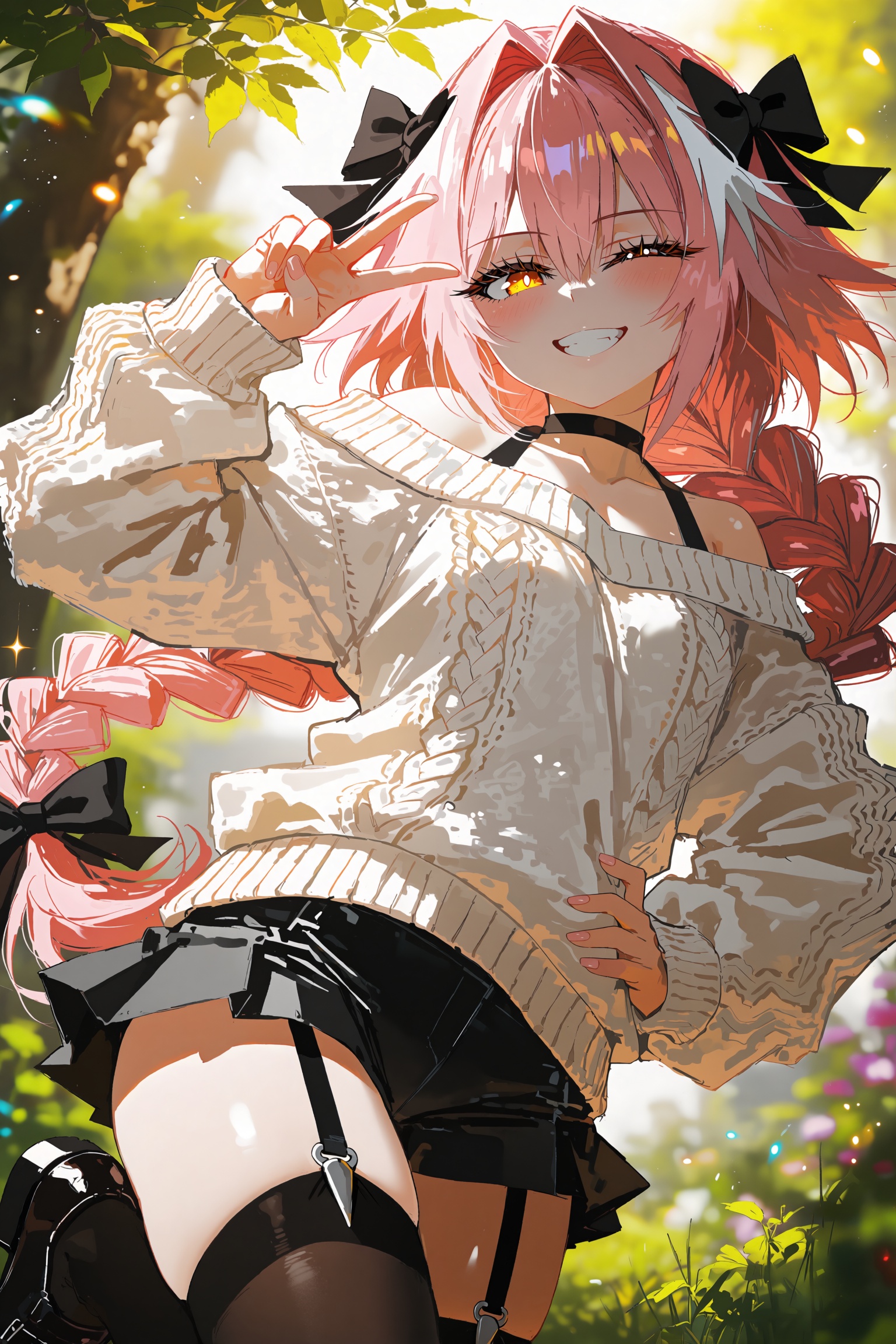 A breathtakingly cute,  playful,  and alluring depiction of Astolfo from Fate/Apocrypha. He has stunning on Tensor.Art