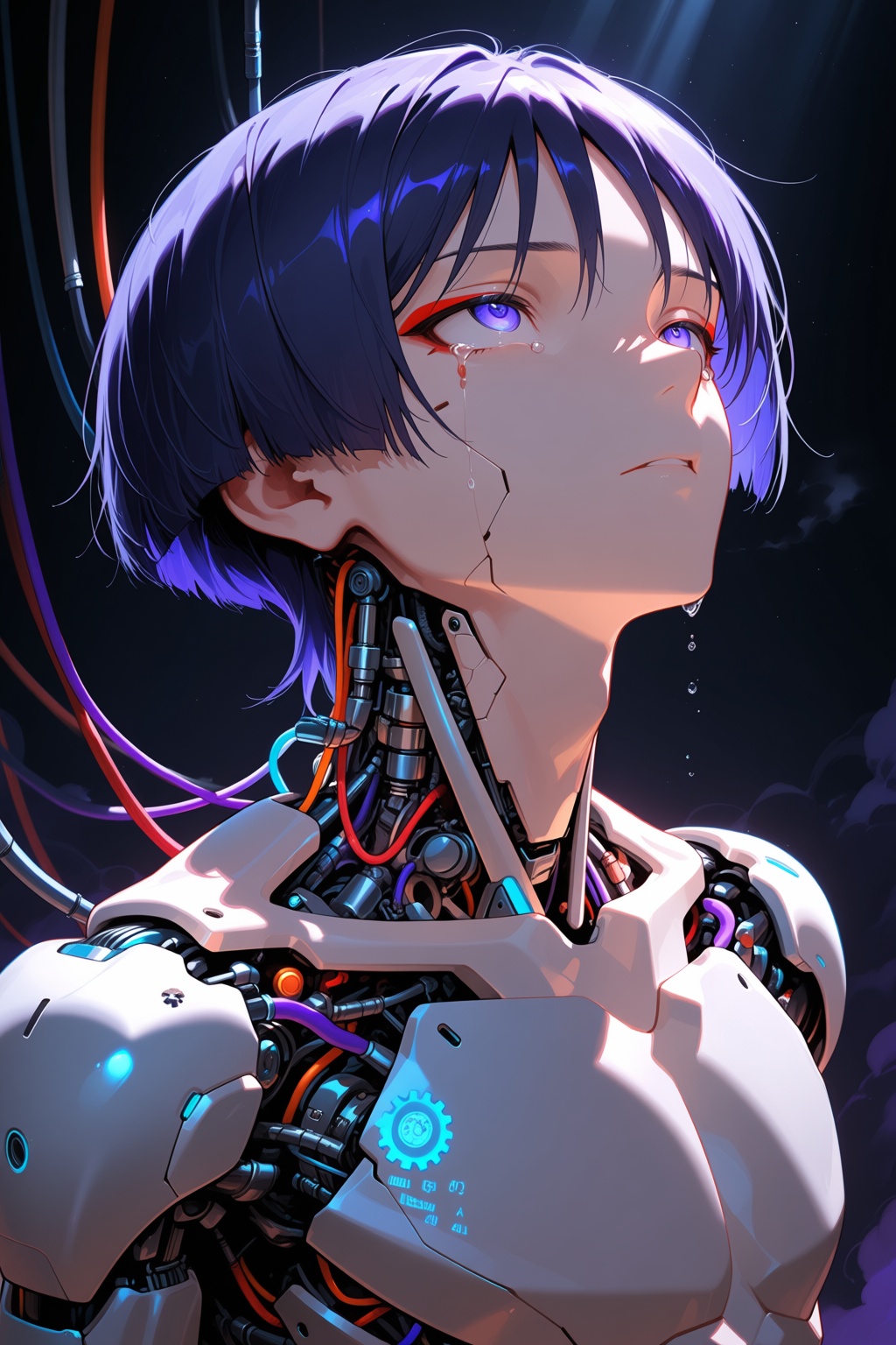cybernetic robot 1boy,  solo,  nude portrait on Tensor.Art