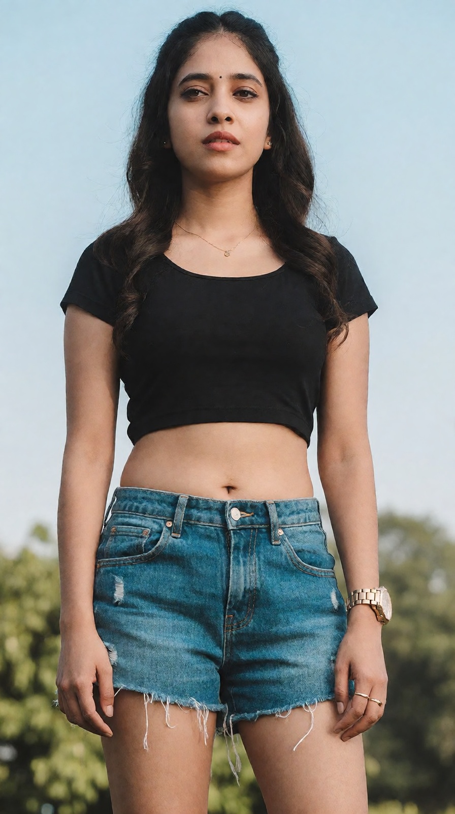 Low angle A mallu woman,  hourglass figure,  perfect body structure on Tensor.Art