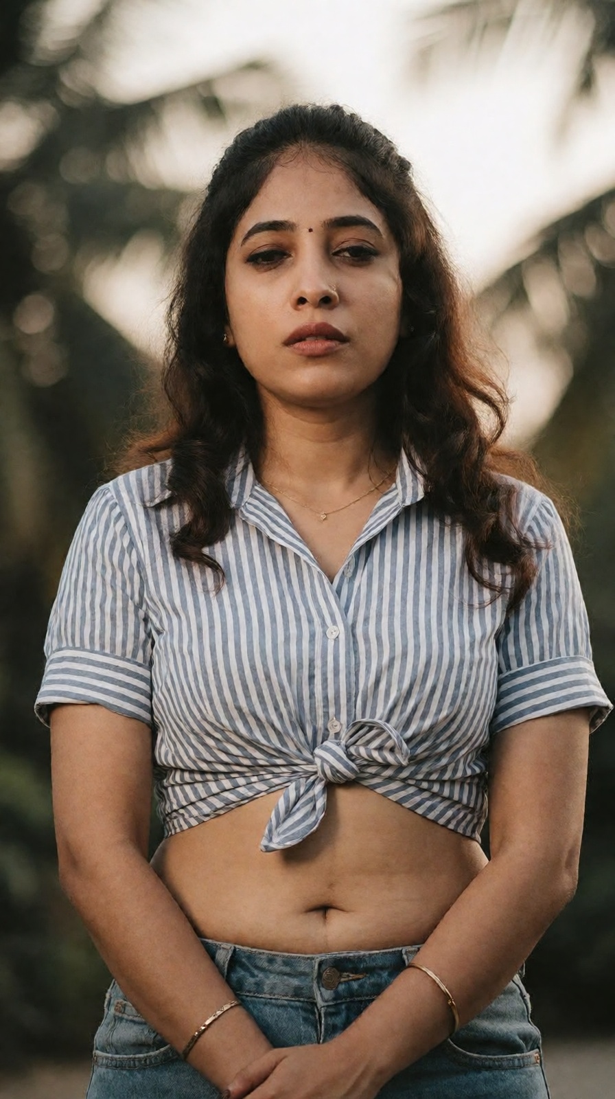 Low angle A mallu woman,  hourglass figure,  perfect body structure on Tensor.Art