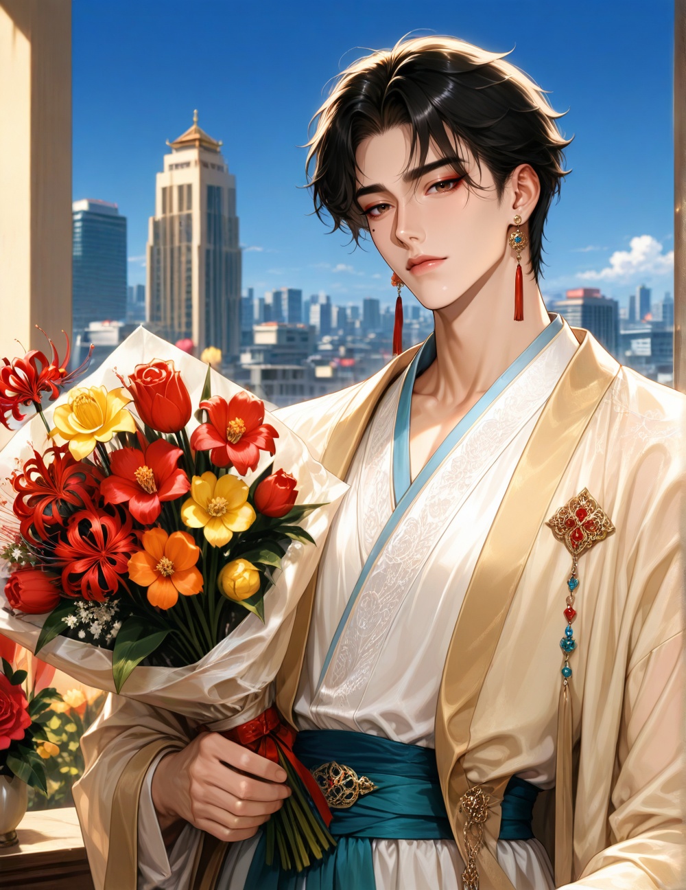 solo male,  male focus,  male only on Tensor.Art