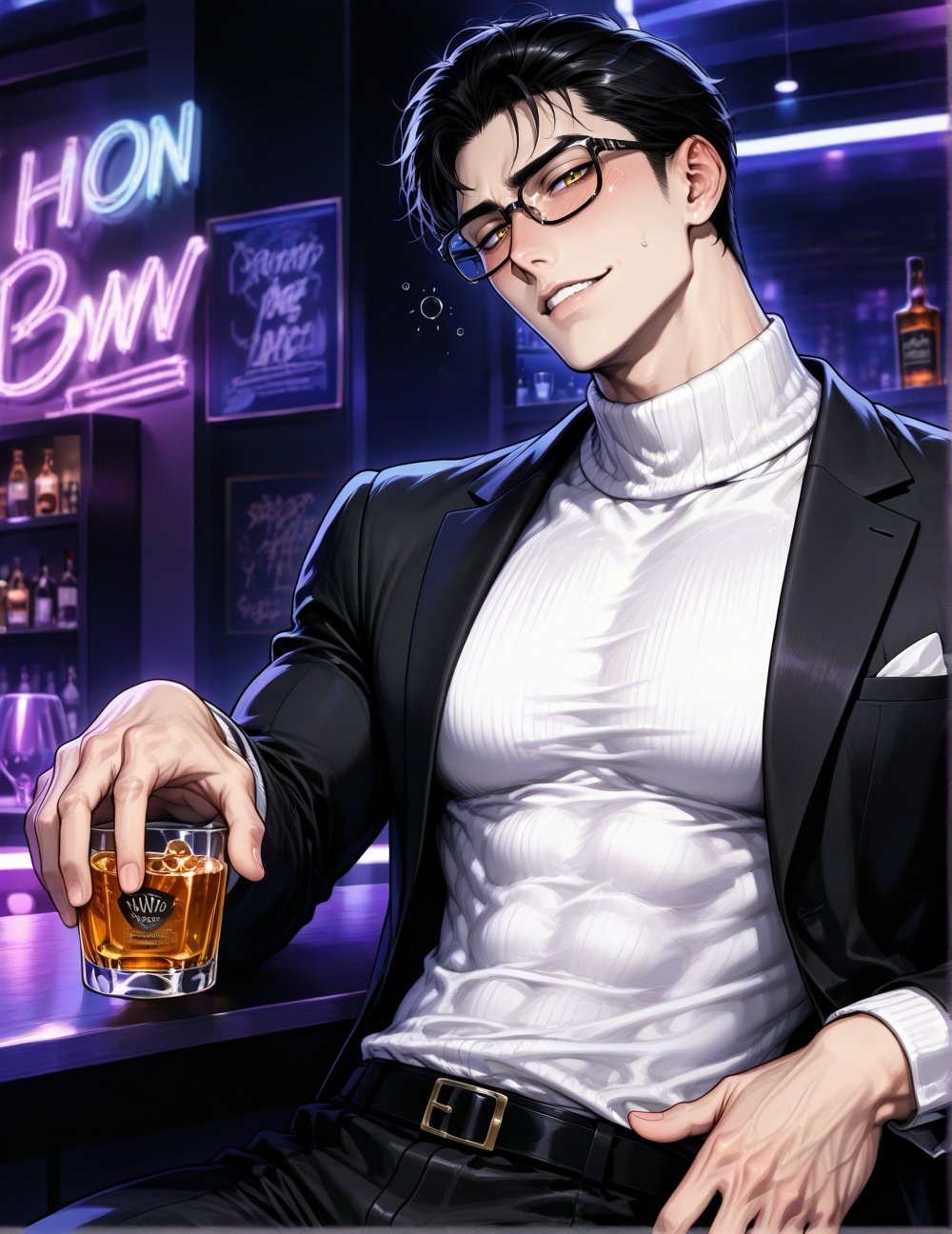 1boy,  black hair,  yellow eyes on Tensor.Art