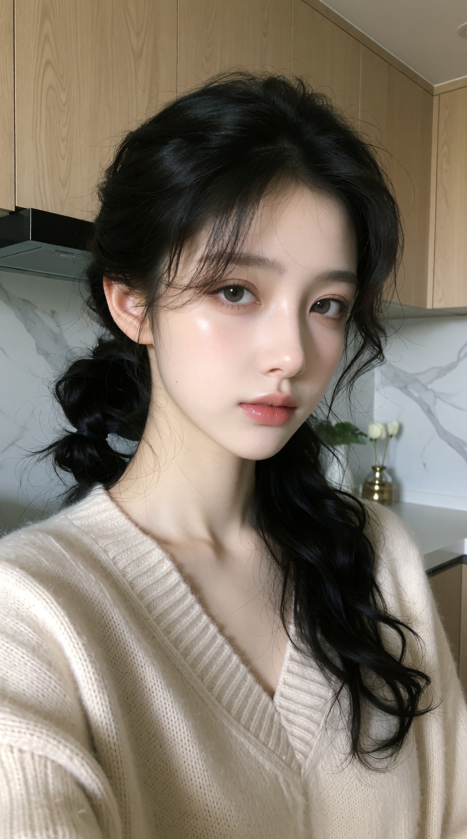 真实人像自拍,  年轻中国女性,  鹅蛋脸 on Tensor.Art