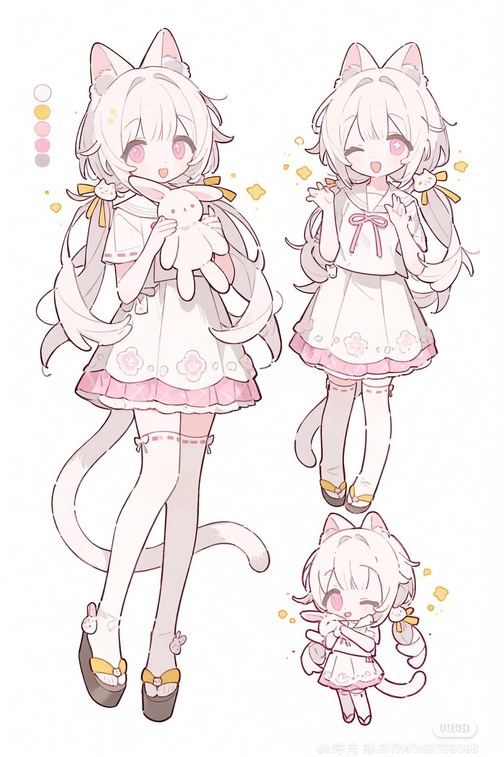 1girl,  ;d,  animal ear fluff by 青秋 on Tensor.Art