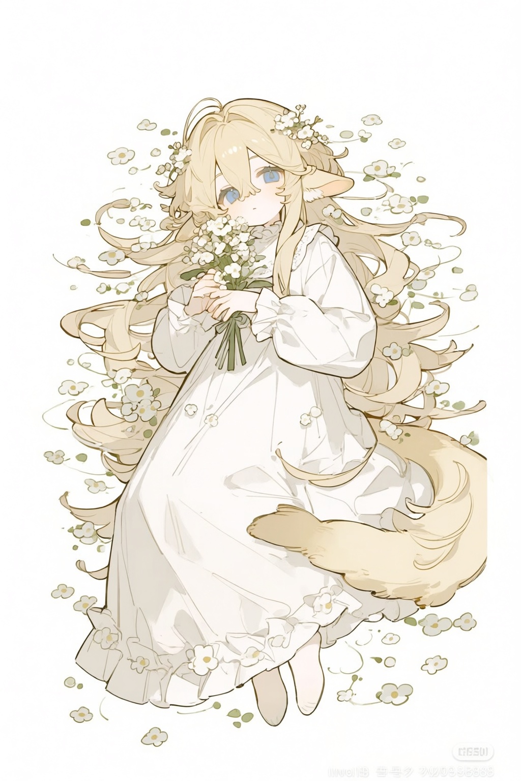 1girl,  animal ears,  flower by 青秋 on Tensor.Art