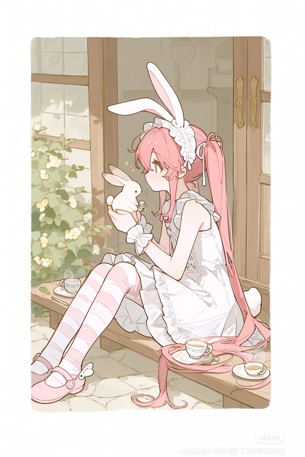 very long hair,  twintails,  slippers by 青秋 on Tensor.Art