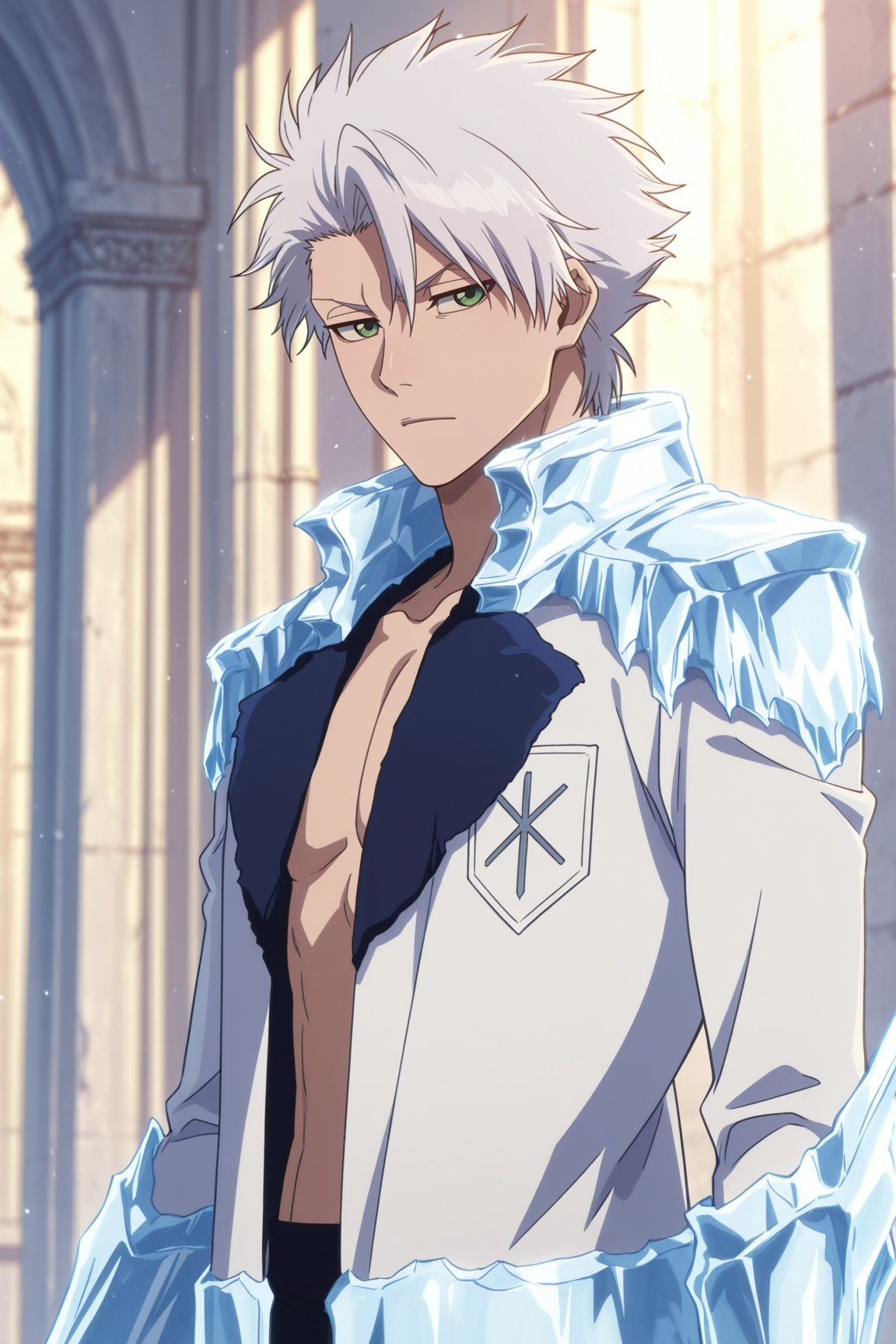 toushirou hitsugaya,  anime coloring,  white hair on Tensor.Art
