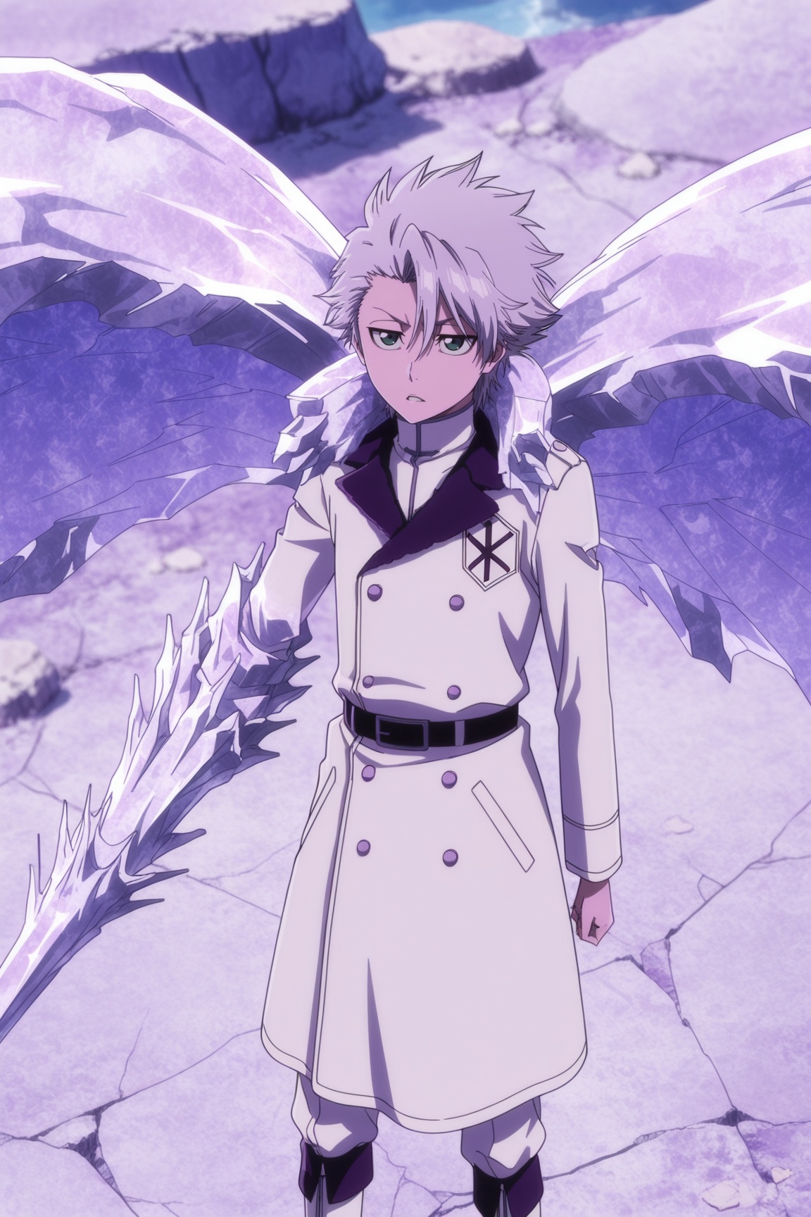 toushirou hitsugaya,  anime coloring,  white hair on Tensor.Art