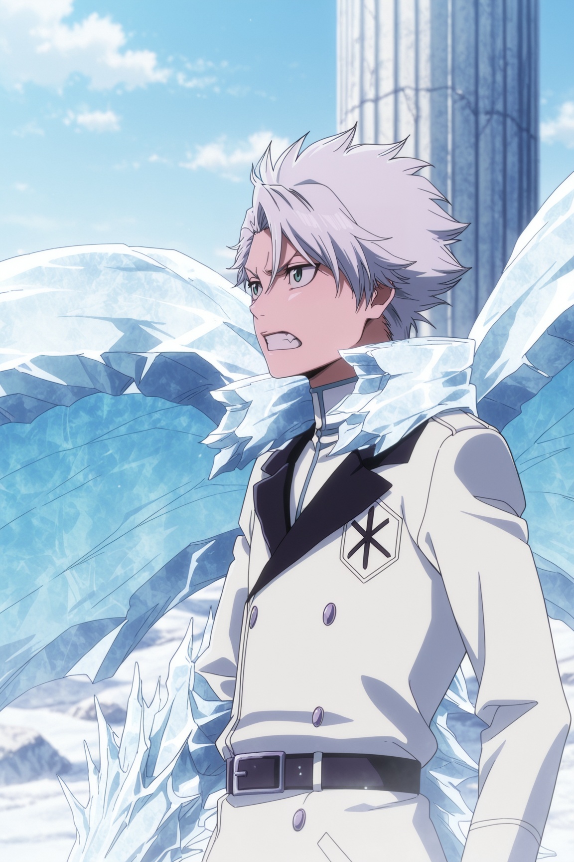 toushirou hitsugaya,  anime coloring,  white hair on Tensor.Art